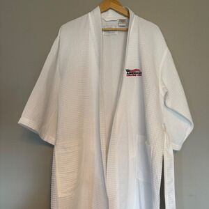Boca Terry American Cruise Lines White Waffle Knit Bathrobe One Size Fits All